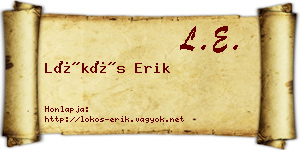 Lökös Erik névjegykártya