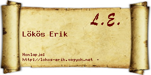 Lökös Erik névjegykártya